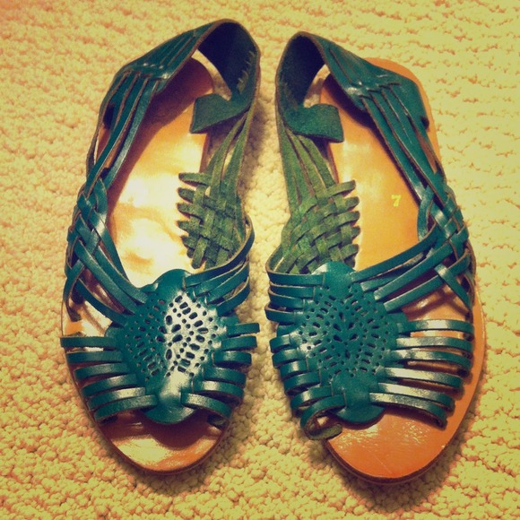 Dark teal espadrilles sandals