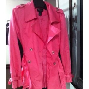 Pink trench coat