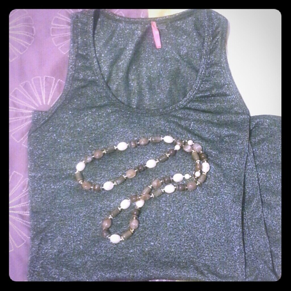 Glitter tank top and necklace