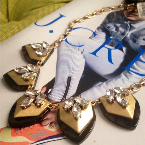 J. Crew Metal and Tort Necklace
