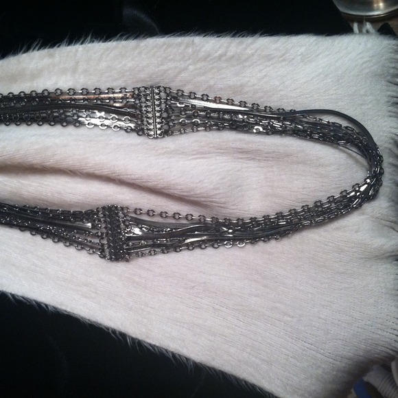 Distressed silver necklace