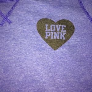 Off-Shoulder VS PINK blue sweater