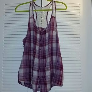 Plaid top w/ pockets