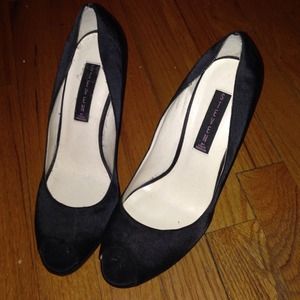 Steven by Steve Madden peep toe satin pumps
