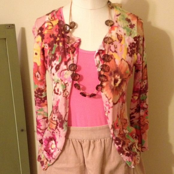 J crew floral cardigan