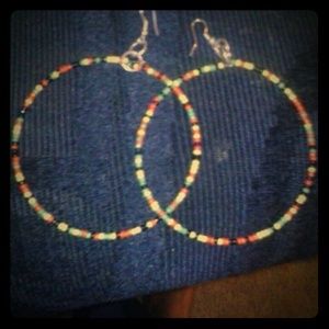 Beaded hoop earrings