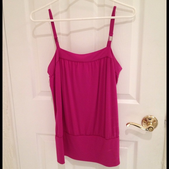 ❤ Hot Pink tank with metal detail