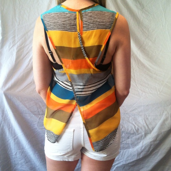 Sheer Open-Back Striped Tank - Picture 3 of 3