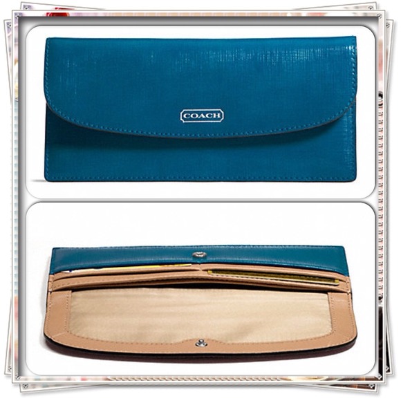COACH DARCY PATENT LEATHER SOFT WALLET