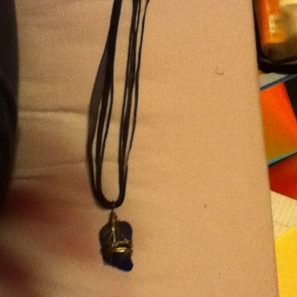 Blue beach glass necklace