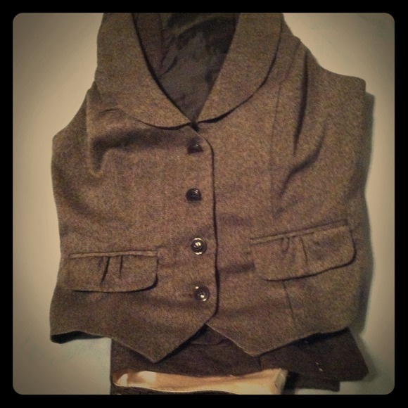 Vest & pants suit (dressy) worn once. WAY to small - Picture 1 of 3