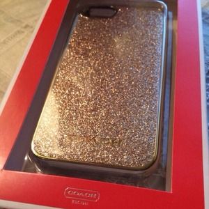 Coach IPhone 5/5s cover glitter gold NIB