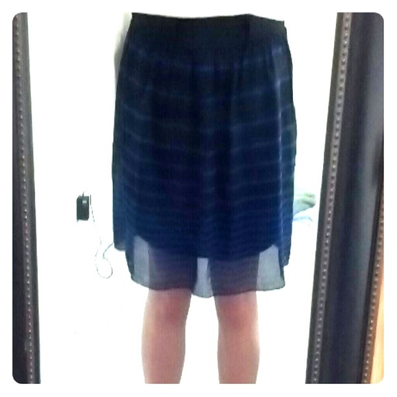 Black and blue striped skirt