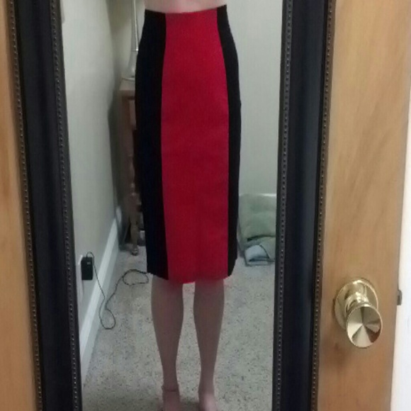 Black and red pencil skirt