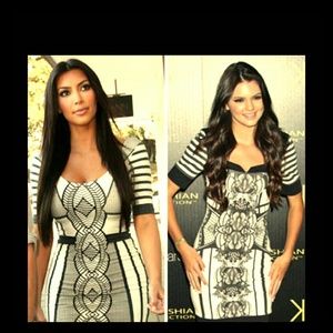 Kardashian Kollection tattoo black and white dress