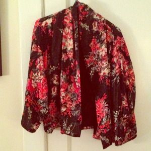 Floral kimono blazer