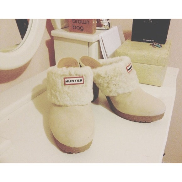 Hunter Shearling Heeled Booties