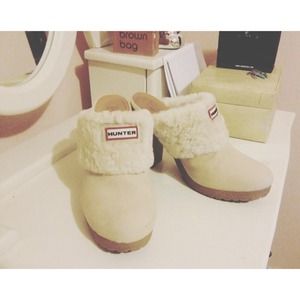 Hunter Shearling Heeled Booties