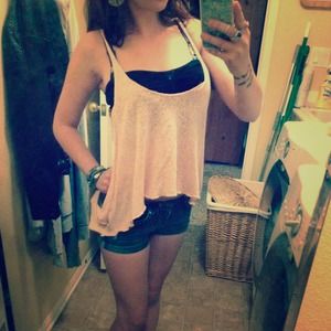 Pink burn out tank top