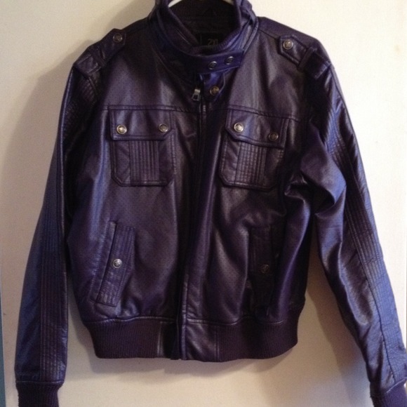 Leather like members only jacket