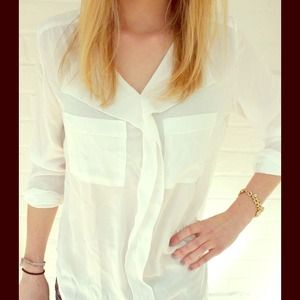 White silky blouse  BUY 2 GET 1 FREE!!!!!