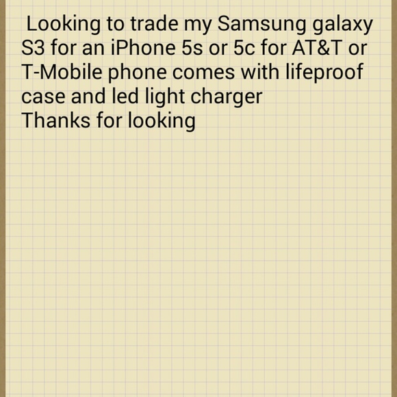 Trade Samsung galaxy S3 for iPhone 5s or 5c