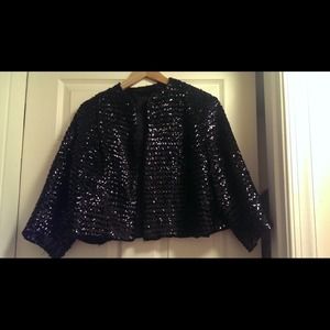 Vintage black sequin evening jacket