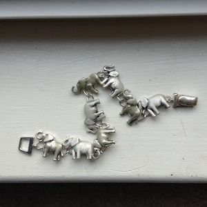 Silver elephant bracelet