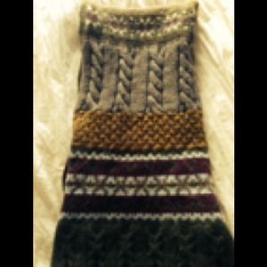 Wool fair isle patchwork scarf