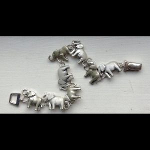 Silver elephant bracelet