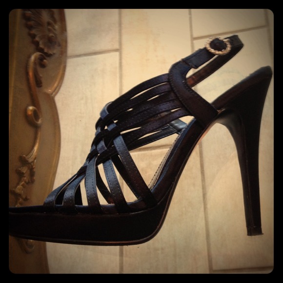 Black Satin Heels