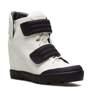 Shoedazzle Black and White Sneaker Wedges