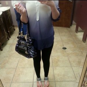 White to purple sheer ombre top