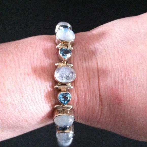 NEW! Authentic BLUE TOPAZ and MOONSTONE bracelet
