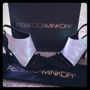 Rebecca minkoff opalescent barista heels 8.5