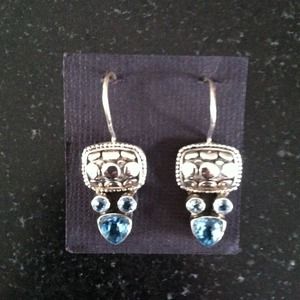 Super Cool Blue Topaz and sterling silver earrings