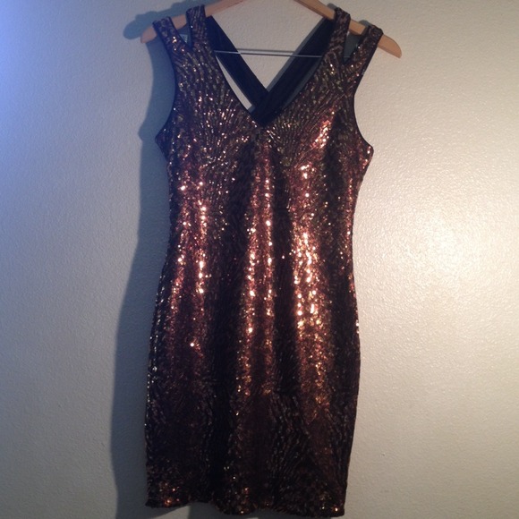 1daysale Bebe sequin rose gold dress