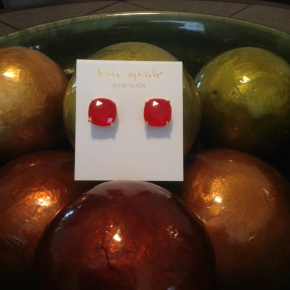 NWT Kate Spade Red-Pink Small Stud Earrings!!!