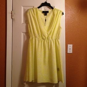 Kardashian Kollection yellow leopard print dress