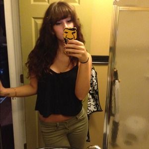 Black Brandy Melville Button Up Crop Top