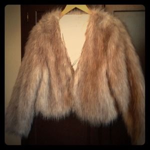 Faux fox fur coat