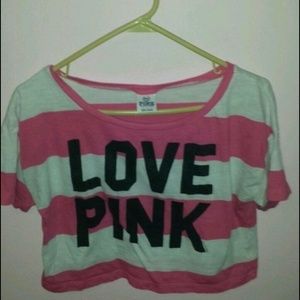 VS PINK striped crop top
