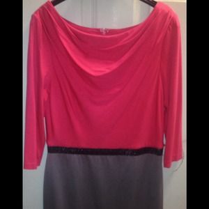 Kay Unger pink/grey dress *never worn*