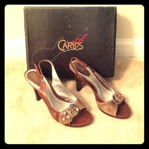 ✨Carlos✨ Rustic Brown Sling-back Open-toe Heel 🎀