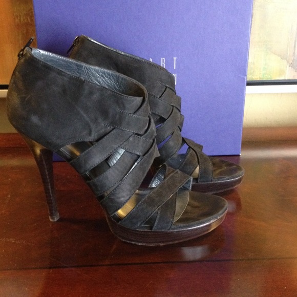 Stuart Weitzman black suede ankle boots
