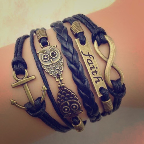 Antique Bronze Leather Rope Bracelet