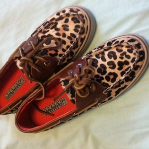 Cheetah print sperrys
