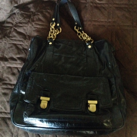 COACH blk leather bag