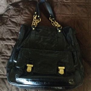 COACH blk leather bag