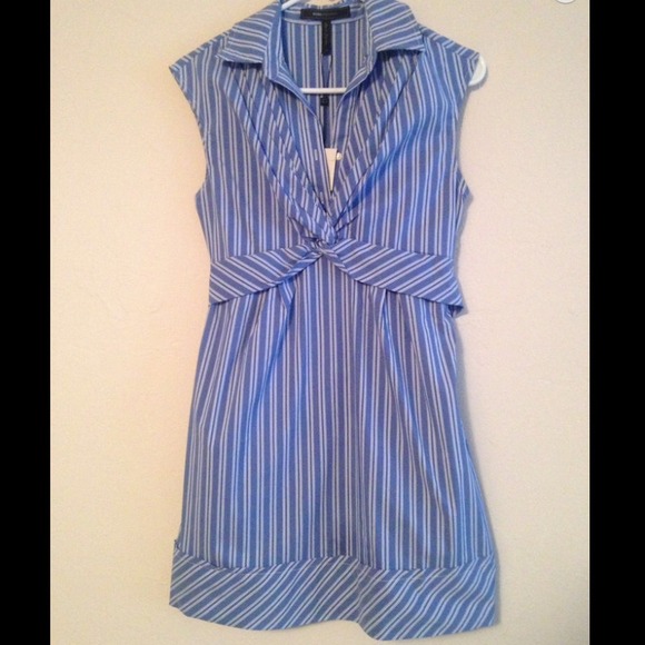 NWT BCBGmaxazria Striped Button Tie Back Dress